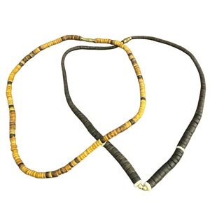 Brown and Black Wood Beaded Necklace